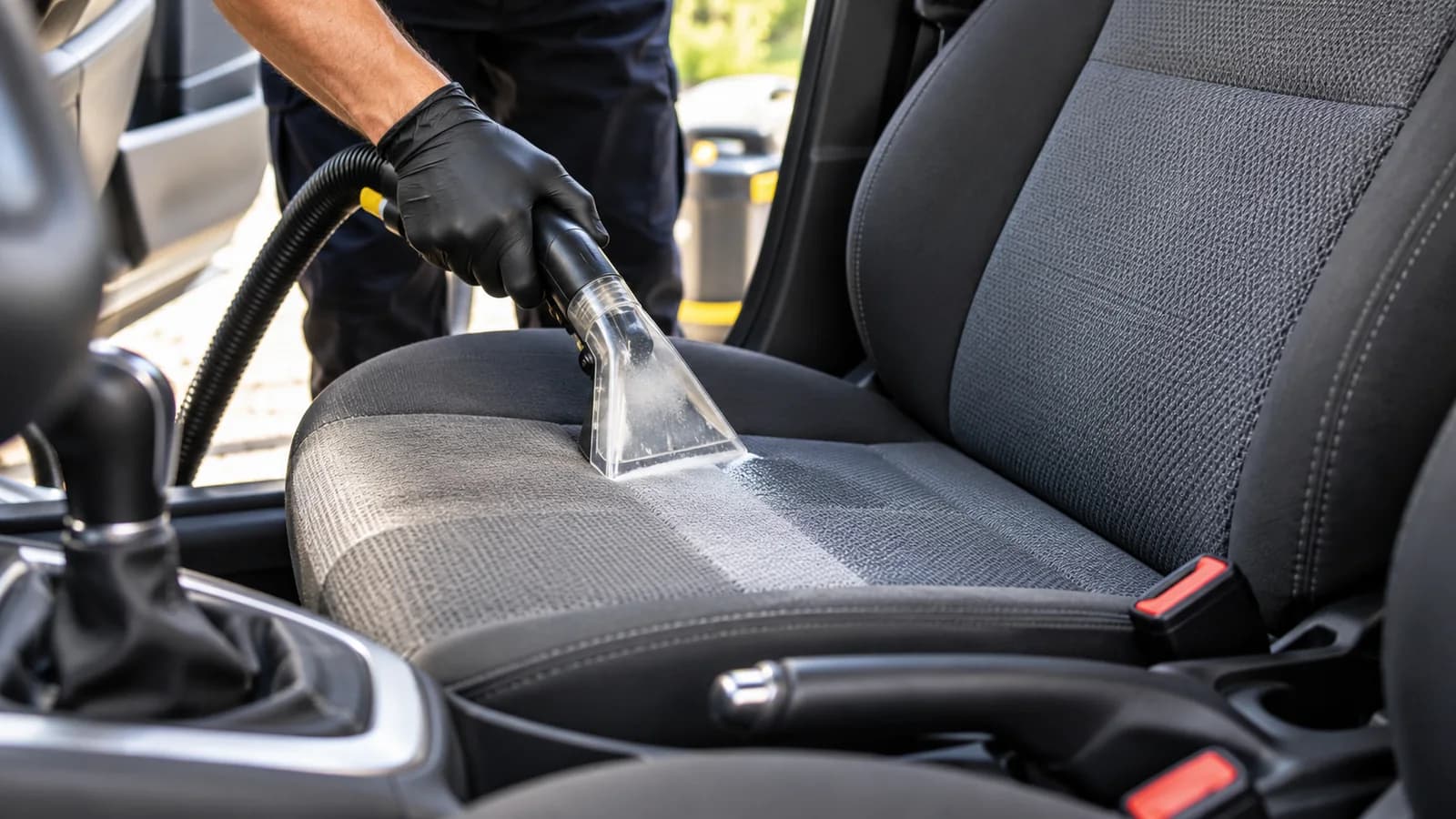 Nettoyage d’un siège automobile en tissu avec un appareil d’injection-extraction
